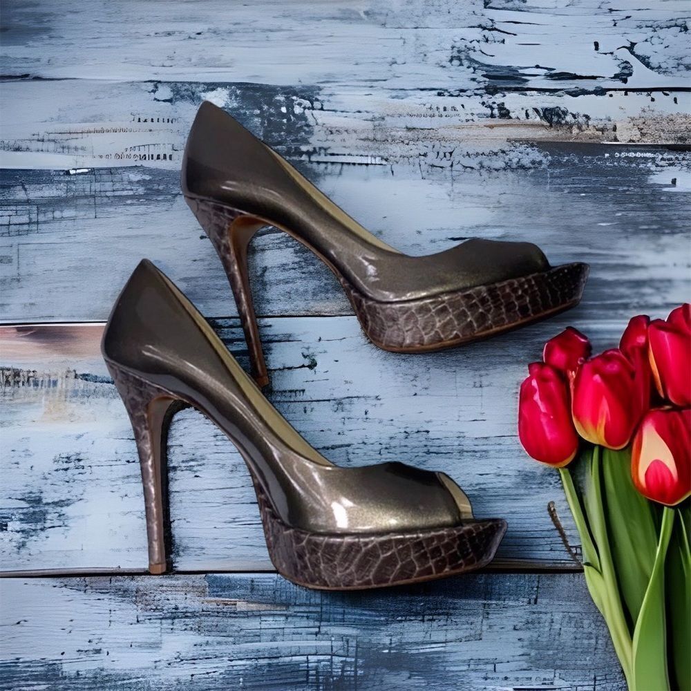 Alexandre Birman Heels Authentic Pythonpatent Lea… - image 2